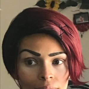 Cute red/ black roots bob wig